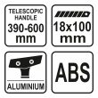 Škrabka na sklo 18x100 - teleskopická 390-600mm