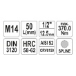 Hlavice 1/2" spline M14 - 55mm XZN