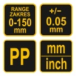 Měřítko posuvné 150/0,1mm plastové