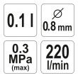 Pistole stříkací s tryskou 0.8mm - horní nádobka - 0.1L