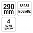 Kartáč mosaz - 4 řady 290mm / škrabka
