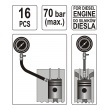Měřící přístroj komp.tlaku diesel. motor