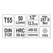 Hlavice 1/2" Torx T55 - 55mm