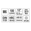 Hlavice 1/2" spline M6 - 100mm XZN