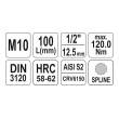 Hlavice 1/2" spline M10 - 100mm XZN