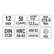 Hlavice 1/2" imbus 12 - 55mm