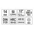 Hlavice 1/2" imbus 14 - 55mm