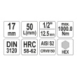 Hlavice 1/2" imbus 17 - 55mm