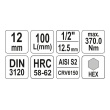 Hlavice 1/2" imbus 12 - 100mm
