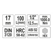 Hlavice 1/2" imbus 17 - 100mm