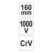 Kleště půlkul. přímé 160mm VDE