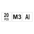 Nýtovací matice Al M3 20ks