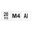 Nýtovací matice Al M4 20ks