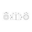 Hlavice 1/2" 15mm 12tihran CrV