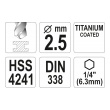 Vrták HSS TITAN - 2,5mm - 6-ti hran