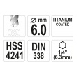 Vrták HSS TITAN - 6,0mm - 6-ti hran