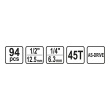 Gola sada 1/2" + 1/4" - 94ks