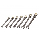 Klíče očkoploché ráčnové s kloubem 10-19mm - 7ks CrV