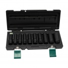 Hlavice rázové sada 1/2" černé 10ks - 11-24mm prodloužené IMPACT