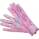 Rukavice zahradní - květované fialové - 8"