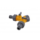 Rozbočka Y s uzávěry - 2x nipl + vnitřní závit 3/4"