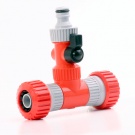 Rozbočka T s uzávěrem - 2x spojka 3/4" + 1x nipl
