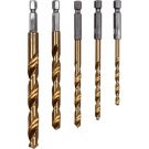 Vrtáky sada TITAN - 5ks - 4-10mm - šestihran
