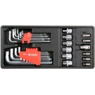Klíče a hlavice imbus + torx 1/2" T10-T50 /do vozíku/