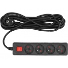 Kabel prodlužovací 5m + vypínač - 4 zásuvky